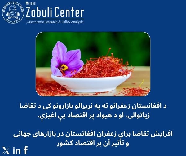 د افغانستان زعفرانو ته په نړيړالو بازارونو کى د تقاضا زیاتوالی، او د هيواد پر اقتصاد يې اغيزې